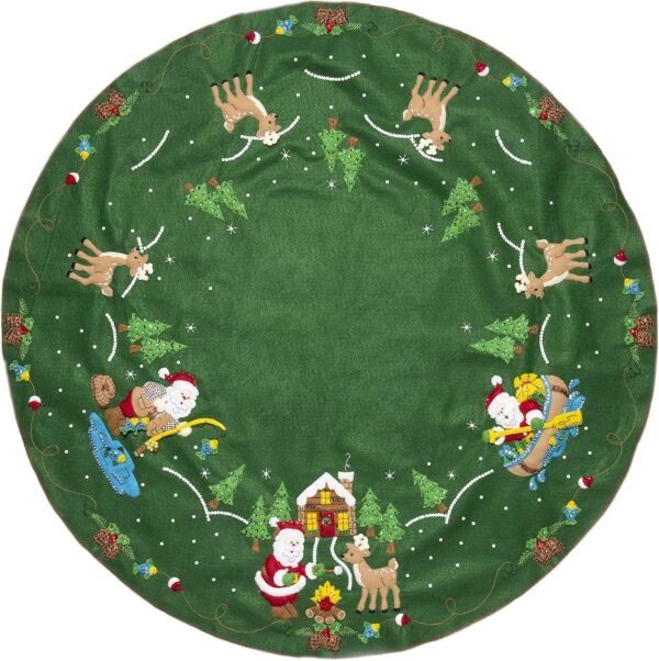Bucilla Lodge Santa | Felt Applique Tree Skirt Kit | 86954E