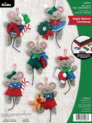 Bucilla Night Before Christmas | Felt Applique Ornament Kit | 89288E