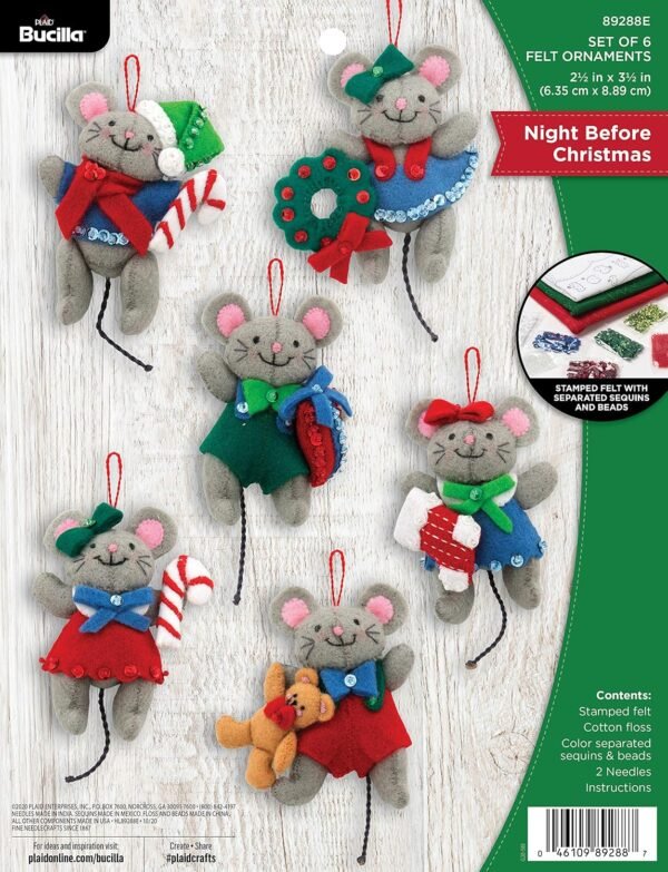 bucilla-89288e-felt-applique-christmas-ornament-kit-night-before-christm-89288e-primary Bucilla Night Before Christmas | Felt Applique Ornament Kit | 89288E