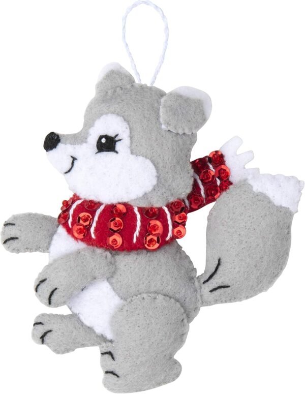 Bucilla Christmas Dogs | Felt Applique Ornament Kit | 89283E