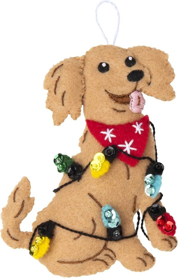 Bucilla Christmas Dogs | Felt Applique Ornament Kit | 89283E