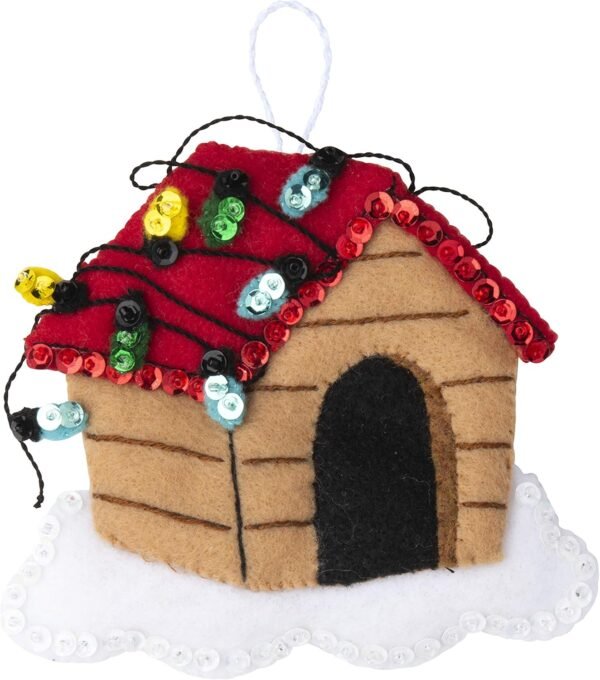 Bucilla Christmas Dogs | Felt Applique Ornament Kit | 89283E