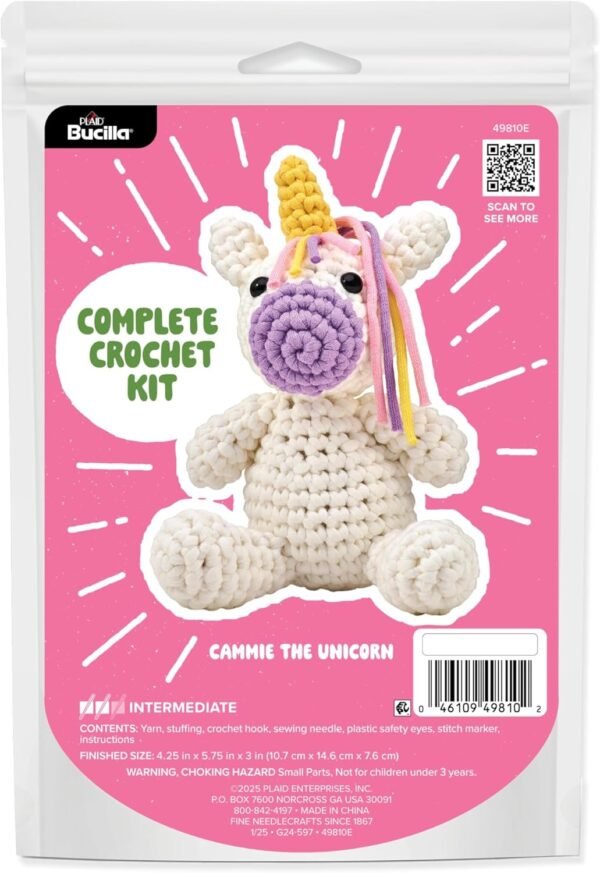 Bucilla Cammie The Unicorn " | Crochet Amigurumi Kit | 49810E