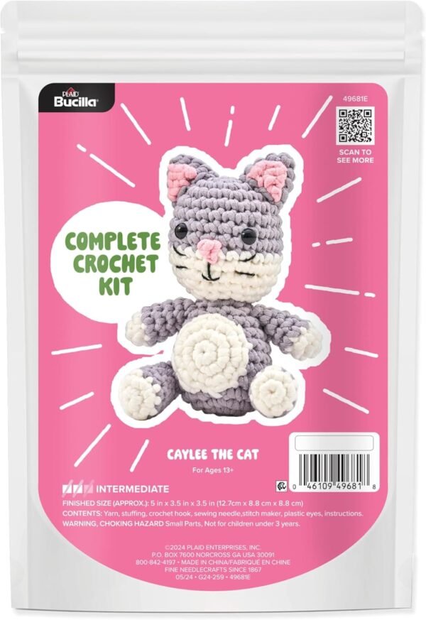Bucilla Caylee The Cat " | Crochet Amigurumi Kit | 49681E