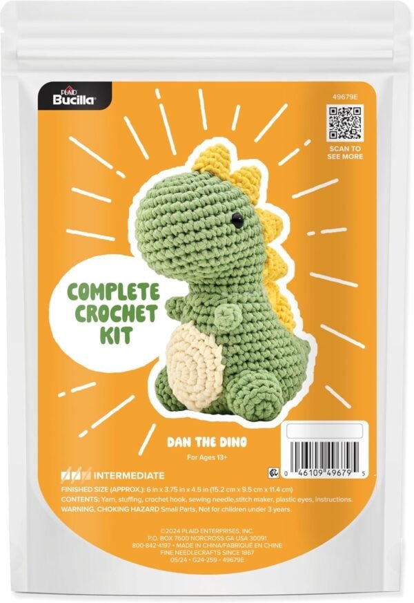 Bucilla Dan The Dino " | Crochet Amigurumi Kit | 49679E