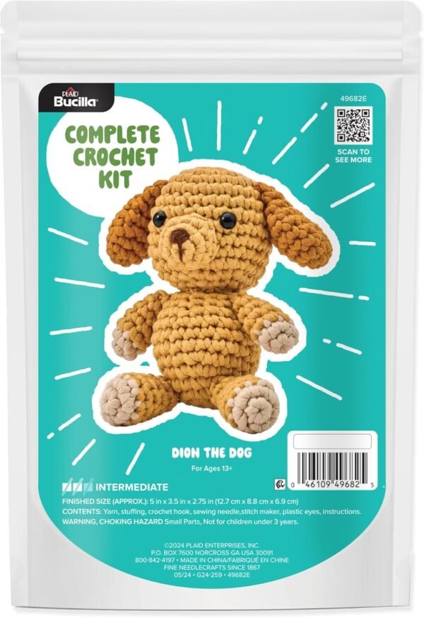 Bucilla Dion The Dog " | Crochet Amigurumi Kit | 49682E
