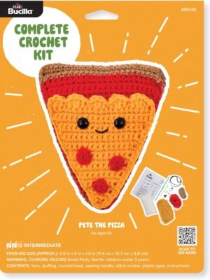 bucilla-complete-crochet-kit-pete-the-pizza-5-49613e-primary Bucilla Pete The Pizza " | Crochet Amigurumi Kit | 49613E