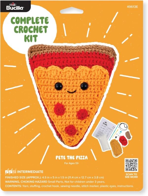 bucilla-complete-crochet-kit-pete-the-pizza-5-49613e-primary Bucilla Pete The Pizza " | Crochet Amigurumi Kit | 49613E