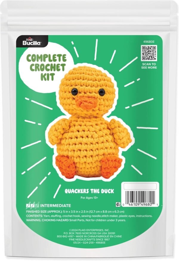 bucilla-complete-crochet-kit-quackers-the-duck-5-49680e-primary Bucilla Quackers The Duck " | Crochet Amigurumi Kit | 49680E