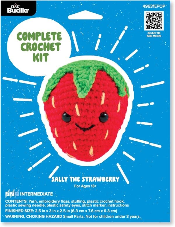 Bucilla Sally The Strawberry " | Crochet Amigurumi Kit | 49631EPOP