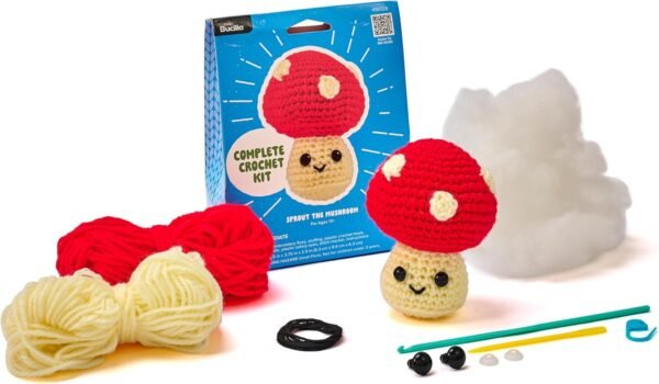 bucilla-complete-crochet-kit-sprout-the-mushroom-3-49632e-primary Bucilla Sprout The Mushroom " | Crochet Amigurumi Kit | 49632E