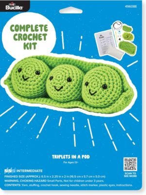 Bucilla Triplets In A Pod " | Crochet Amigurumi Kit | 49608E