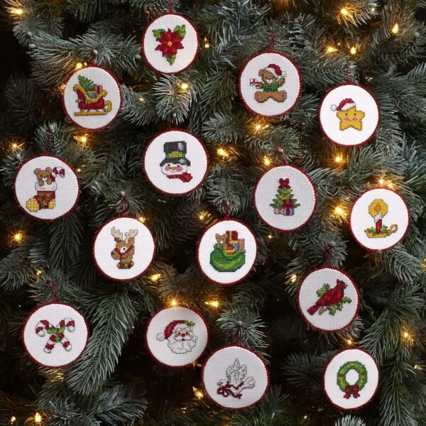 Bucilla Classic Christmas Collection | Cross Stitch Ornament Kit | 89454E