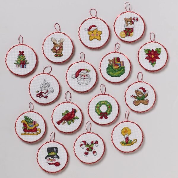 Bucilla Classic Christmas Collection | Cross Stitch Ornament Kit | 89454E
