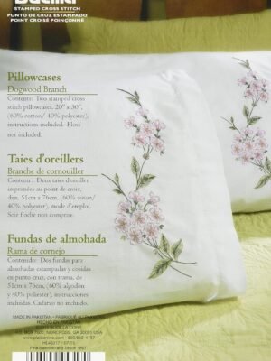 Bucilla Dogwood Branch | Embroidery Pillowcase Pair Kit | 45317