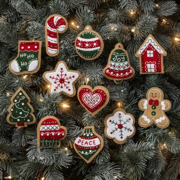 Bucilla Gingerbread Santa | Felt Applique Ornament Kit | 89301E