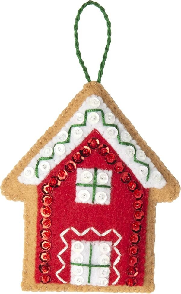 Bucilla Gingerbread Santa | Felt Applique Ornament Kit | 89301E