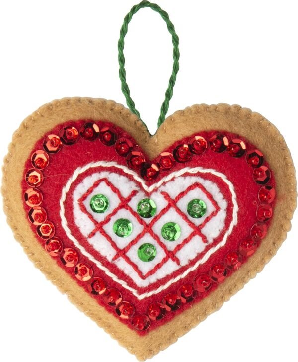 Bucilla Gingerbread Santa | Felt Applique Ornament Kit | 89301E