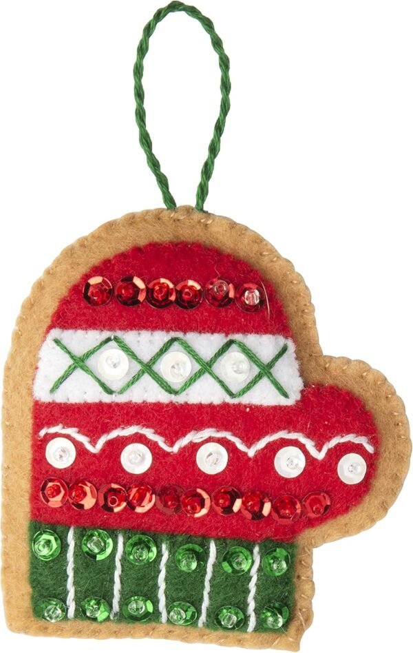Bucilla Gingerbread Santa | Felt Applique Ornament Kit | 89301E