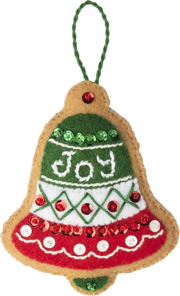 Bucilla Gingerbread Santa | Felt Applique Ornament Kit | 89301E