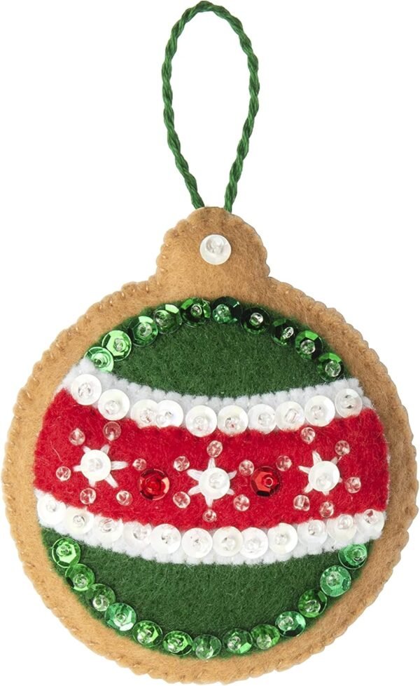 Bucilla Gingerbread Santa | Felt Applique Ornament Kit | 89301E