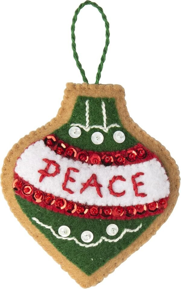 Bucilla Gingerbread Santa | Felt Applique Ornament Kit | 89301E