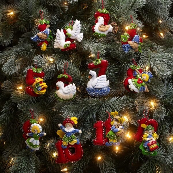bucilla-felt-applique-12-piece-ornament-making-kit-twelve-days-of-christ-89446e-variant-04 Bucilla Twelve Days of Christmas | Felt Applique Ornament Kit | 89446E