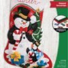 Bucilla Felt Applique " Making Dapper Snowman | Felt Applique Christmas Stocking Kit | 89530E