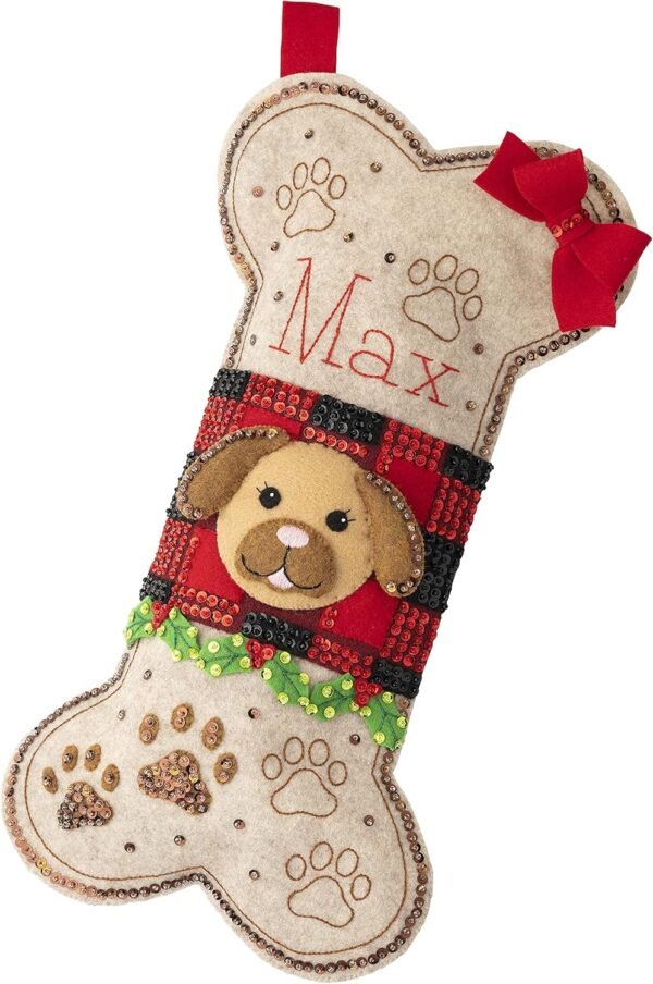 bucilla-felt-applique-18-stocking-making-kit-doggy-treat-perfect-for-diy-89315e-primary Bucilla Doggy Treat | Kit de media navideña de fieltro para mascotas | 89315E