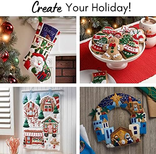 Bucilla Felt Applique " Making Down The Chimney — Felt Applique Christmas Stocking Kit [SKU: 86656]