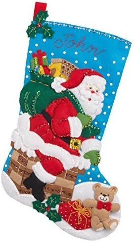 Bucilla Felt Applique " Making Down The Chimney — Felt Applique Christmas Stocking Kit [SKU: 86656]