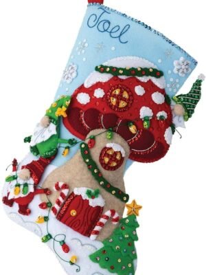 Bucilla Felt Applique " Making Gnome | Felt Applique Christmas Stocking Kit | 89473E