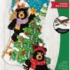 Bucilla Felt Applique " Making Bears | Felt Applique Christmas Stocking Kit | 89622E