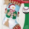 Bucilla Felt Applique " Making Jolly Gingerbread Snowman | Felt Applique Christmas Stocking Kit | 89782E