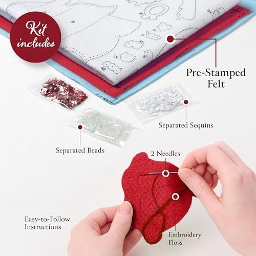 Bucilla Felt Applique " Making Jolly Gingerbread Snowman | Felt Applique Christmas Stocking Kit | 89782E