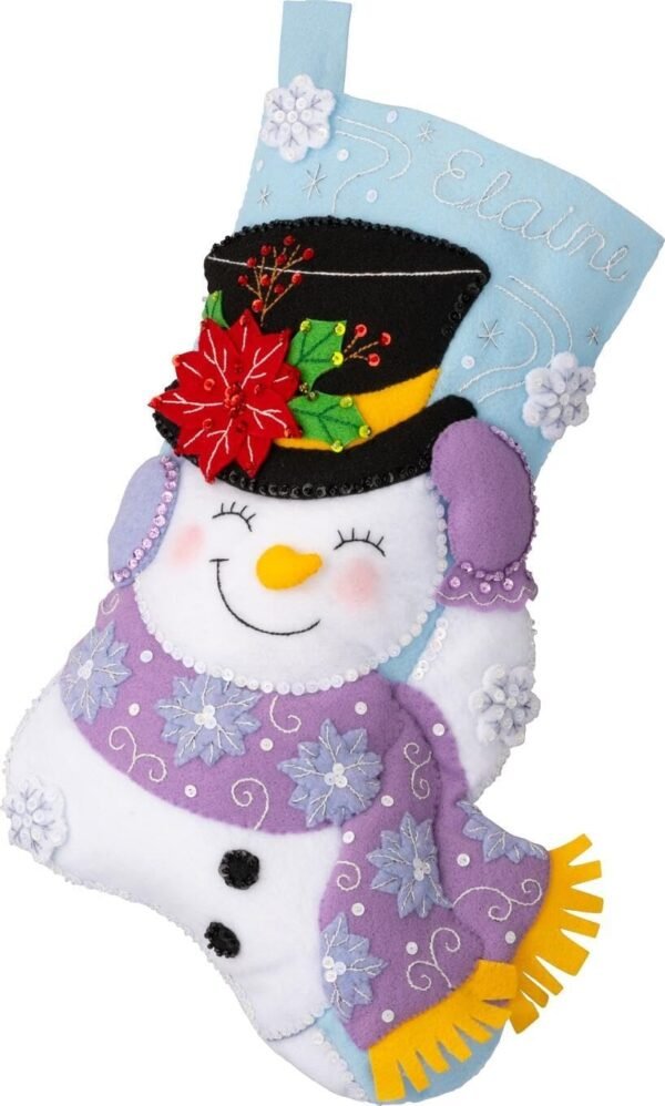 Bucilla Jolly Top Hat | Felt Applique Christmas Stocking Kit | 89615E