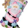 Bucilla Felt Applique " Making Lollipop Santa | Felt Applique Christmas Stocking Kit | 89705E