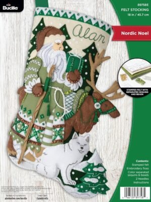 bucilla-felt-applique-18-stocking-making-kit-nordic-noel-perfect-for-diy-89758e-primary Bucilla Felt Applique " Making Nordic Noel | Felt Applique Christmas Stocking Kit | 89758E