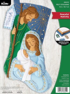 Bucilla Felt Applique " Making Peaceful Nativity — Felt Applique Christmas Stocking Kit [SKU: 89601E]