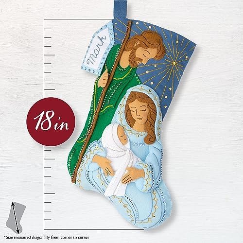 Bucilla Felt Applique " Making Peaceful Nativity — Felt Applique Christmas Stocking Kit [SKU: 89601E]