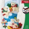Bucilla Polar Bear Buddies | Kit de media navideña de fieltro | 89465E