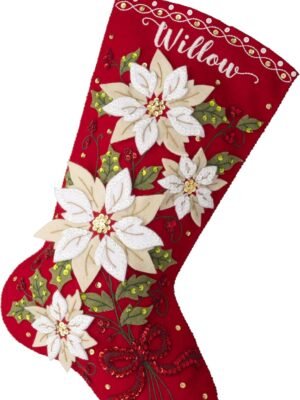 bucilla-felt-applique-18-stocking-making-kit-posh-poinsettias-perfect-fo-89565e-primary Bucilla Felt Applique " Making Posh Poinsettias | Felt Applique Christmas Stocking Kit | 89565E