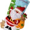 Bucilla Felt Applique " Making Retro Santa | Felt Applique Christmas Stocking Kit | 89740E