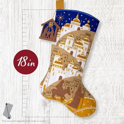 Bucilla Felt Applique " Making Sacred Night | Felt Applique Christmas Stocking Kit | 89785E