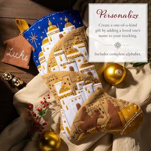 Bucilla Felt Applique " Making Sacred Night | Felt Applique Christmas Stocking Kit | 89785E