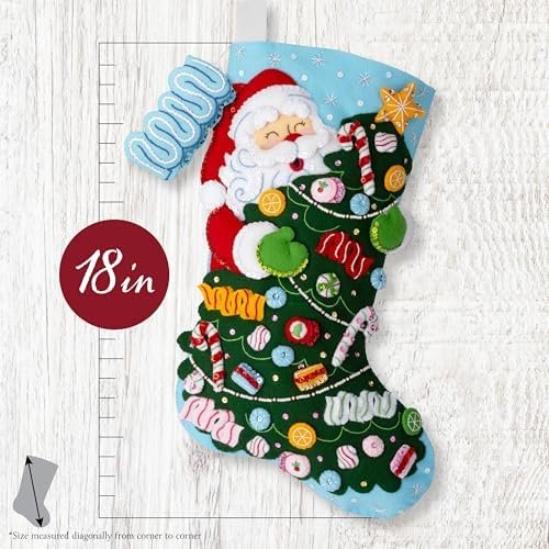 bucilla-felt-applique-18-stocking-making-kit-santa-s-candy-christmas-per-89766e-variant-01 Bucilla Santa's Candy Christmas | Felt Applique Christmas Stocking Kit | 89766E