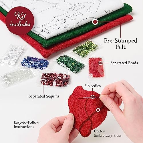 bucilla-felt-applique-18-stocking-making-kit-santa-s-festive-frolic-perf-89784e-variant-02 Bucilla Felt Applique " Making Santa'S Festive Frolic | Felt Applique Christmas Stocking Kit | 89784E
