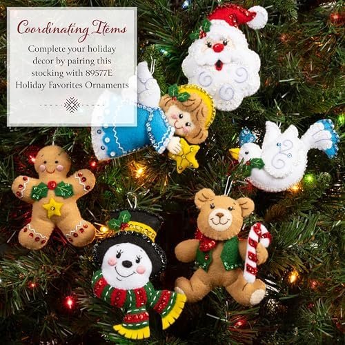 bucilla-felt-applique-18-stocking-making-kit-santa-s-festive-frolic-perf-89784e-variant-04 Bucilla Felt Applique " Making Santa'S Festive Frolic | Felt Applique Christmas Stocking Kit | 89784E