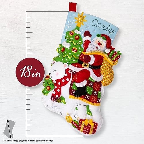 bucilla-felt-applique-18-stocking-making-kit-santa-s-polar-bear-ride-per-89596e-variant-01 Bucilla Felt Applique " Making Santa'S Polar Bear Ride | Felt Applique Christmas Stocking Kit | 89596E