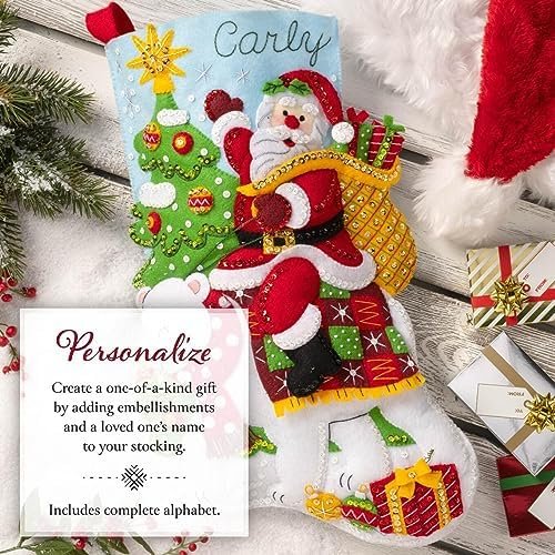bucilla-felt-applique-18-stocking-making-kit-santa-s-polar-bear-ride-per-89596e-variant-03 Bucilla Felt Applique " Making Santa'S Polar Bear Ride | Felt Applique Christmas Stocking Kit | 89596E
